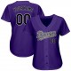 Custom Purple Black-Gray Authentic Baseball Jersey Custom Purple Black-Gray Authentic Baseball Jersey