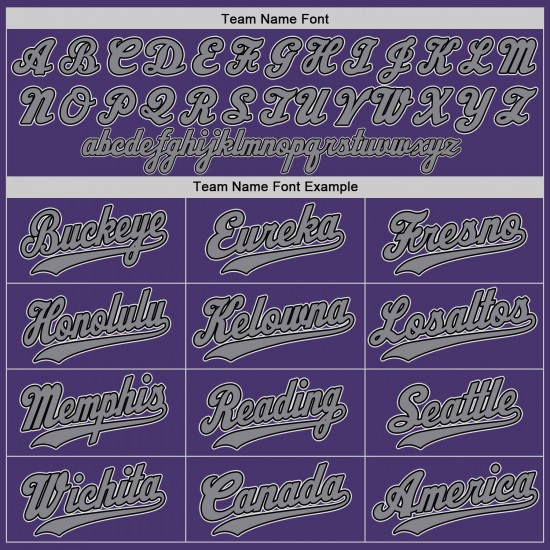 Custom Purple Black-Gray Authentic Baseball Jersey Custom Purple Black-Gray Authentic Baseball Jersey