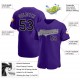Custom Purple Black-Gray Authentic Baseball Jersey Custom Purple Black-Gray Authentic Baseball Jersey
