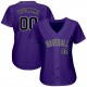 Custom Purple Black-Gray Authentic Baseball Jersey Custom Purple Black-Gray Authentic Baseball Jersey