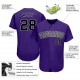 Custom Purple Black-Gray Authentic Baseball Jersey Custom Purple Black-Gray Authentic Baseball Jersey