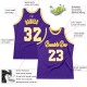 Custom Purple White-Gold Authentic Throwback Basketball Jersey Custom Purple White-Gold Authentic Throwback Basketball Jersey
